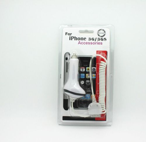 厂家供应5v700ma加保险管ic方案苹果iphone4车充 带线